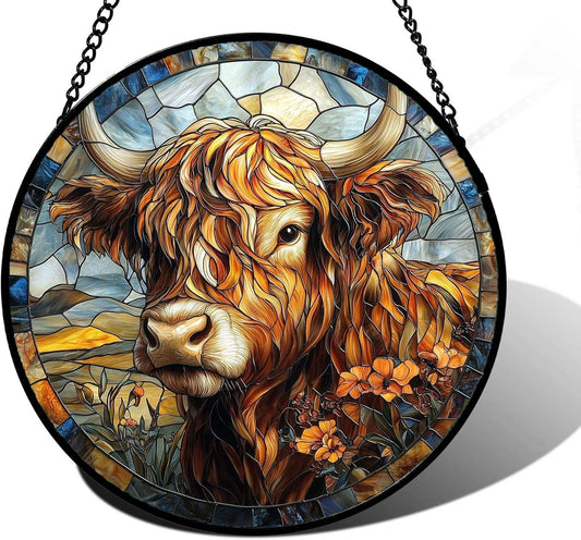 Glass Suncatcher - Highland Cow
