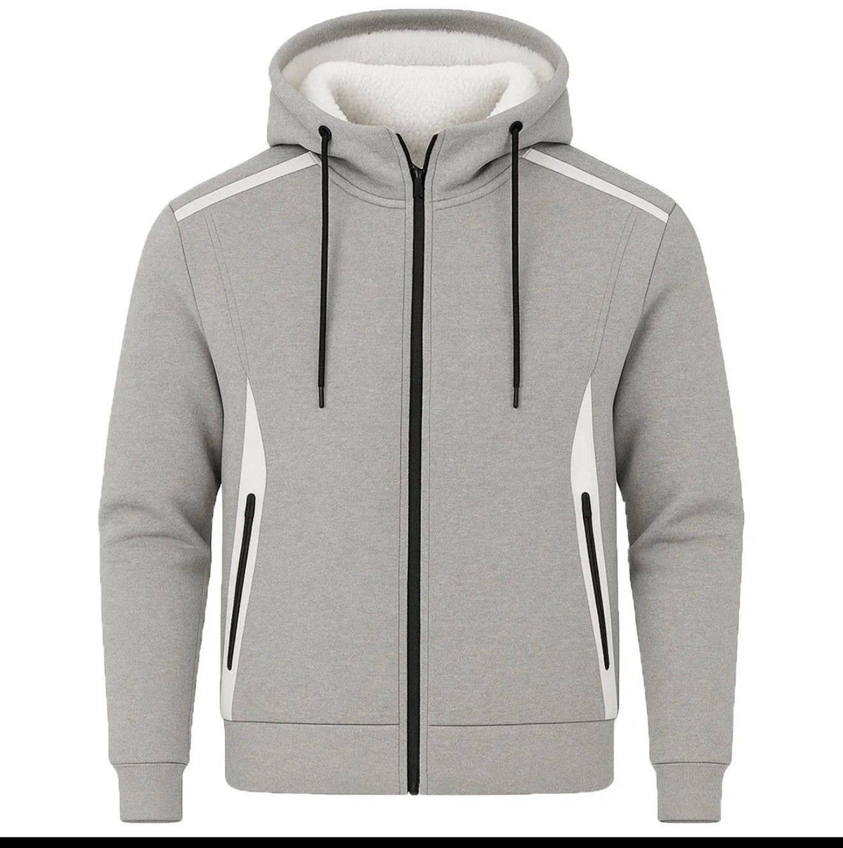 Men's Sherpa Fleece Lined Reflective Tech Zip Hoodie