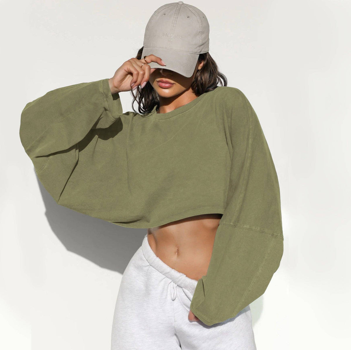 Cross-Border Exposed Button Crew Neck
