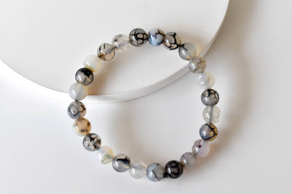 Healing Bracelet | Dragon Vein Agate | Gemstone Bracelet