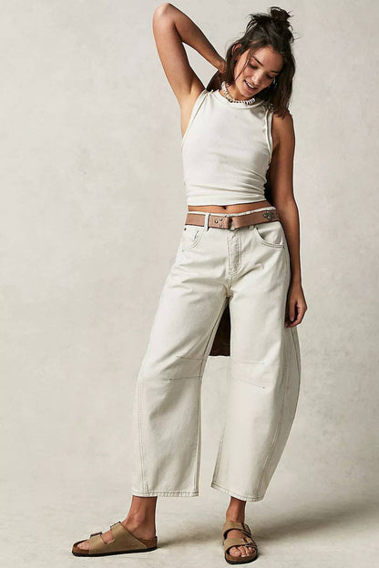 Wide Leg Jeans High Waist Loose Fit