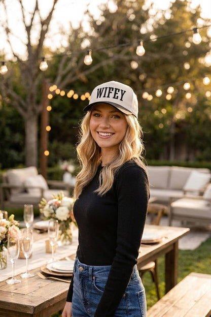 Wifey / Happy Wife / Auntie Two Tone Snapback Hat