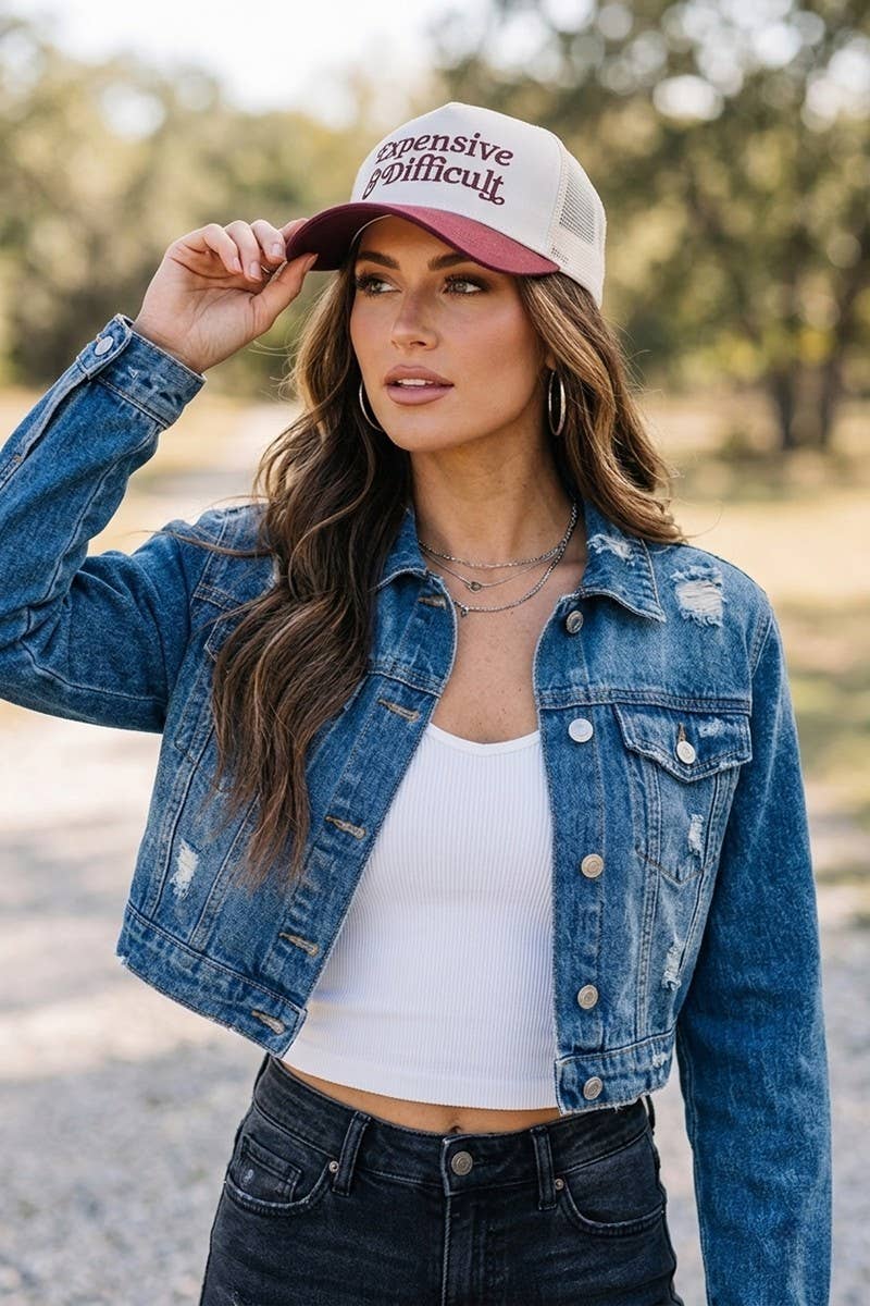 Expensive & Difficult Two Tone Mesh Snapback Hat