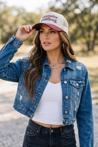 Expensive & Difficult Two Tone Mesh Snapback Hat