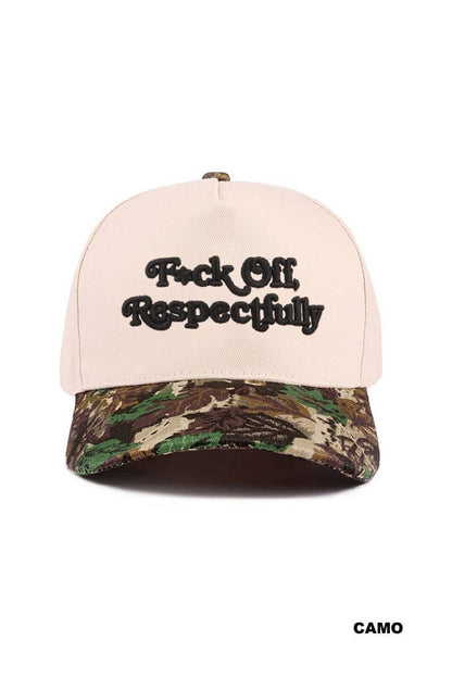 "F*ck Off Respectfully" Two Tone Canvas Cotton Cap