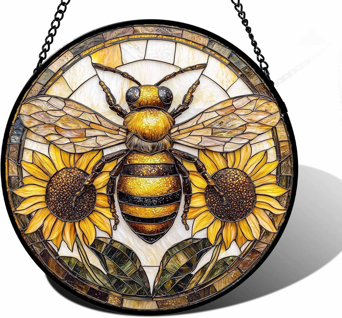 Glass Suncatcher - Sunflower Bee