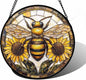 Glass Suncatcher - Sunflower Bee