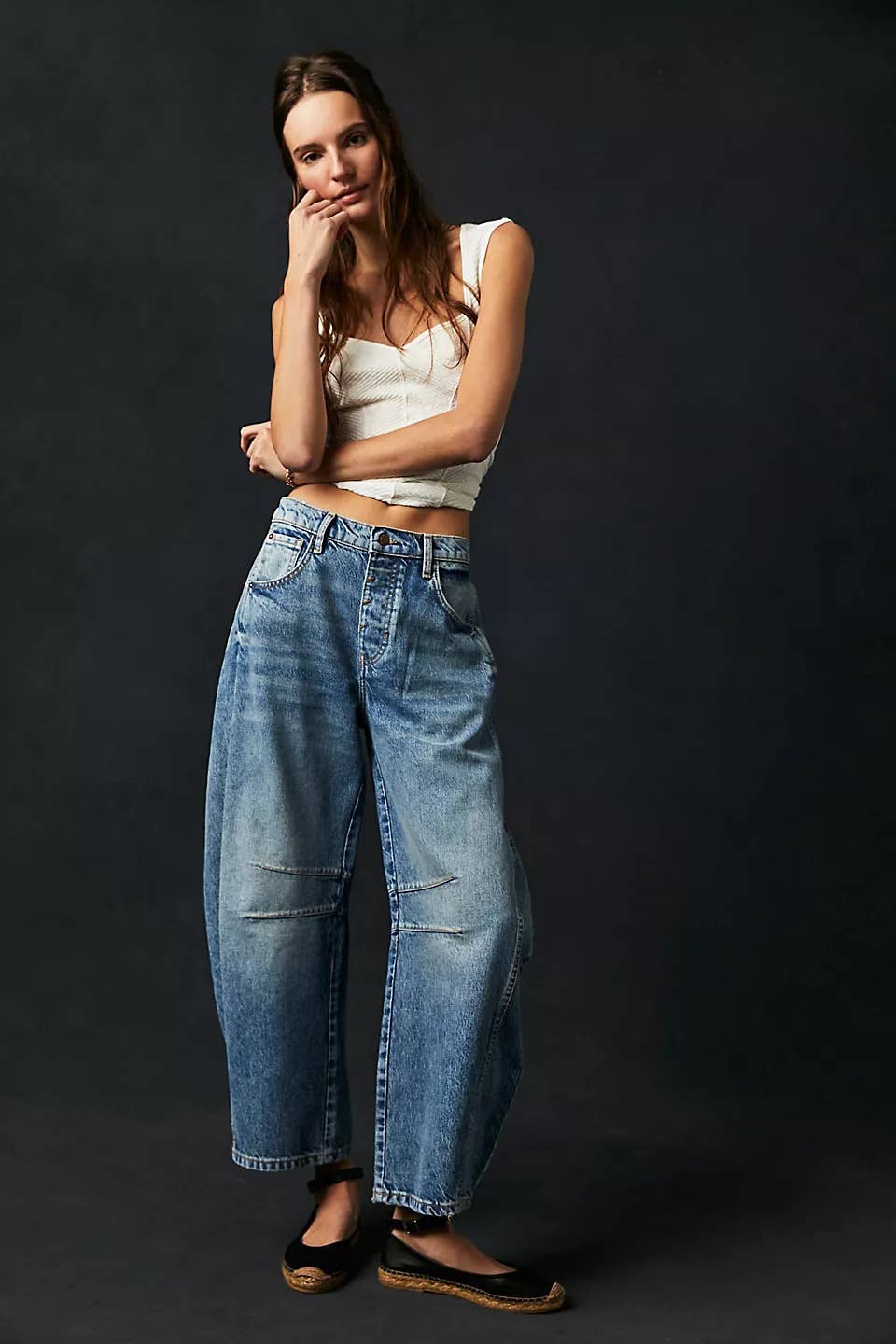 Wide Leg Jeans High Waist Loose Fit