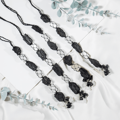 Car Hanger | Black Tourmaline | Selenite Crystal Hanger
