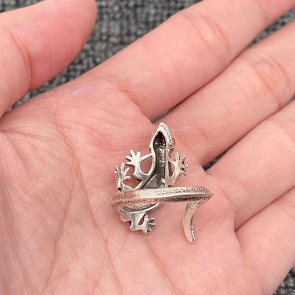 Vintage Red-eyed Lizard Adjustable Ring