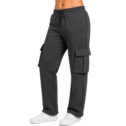 Womens Fleece-Lined Cargo Sweatpant