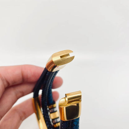 Hand-woven Leather Stainless Steel Bracelet