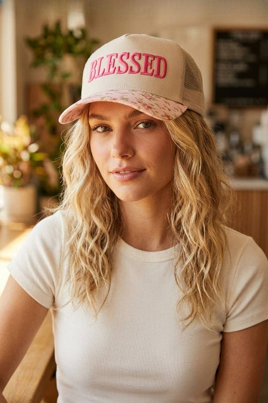 BLESSED Two Tone Mesh Snapback Hat