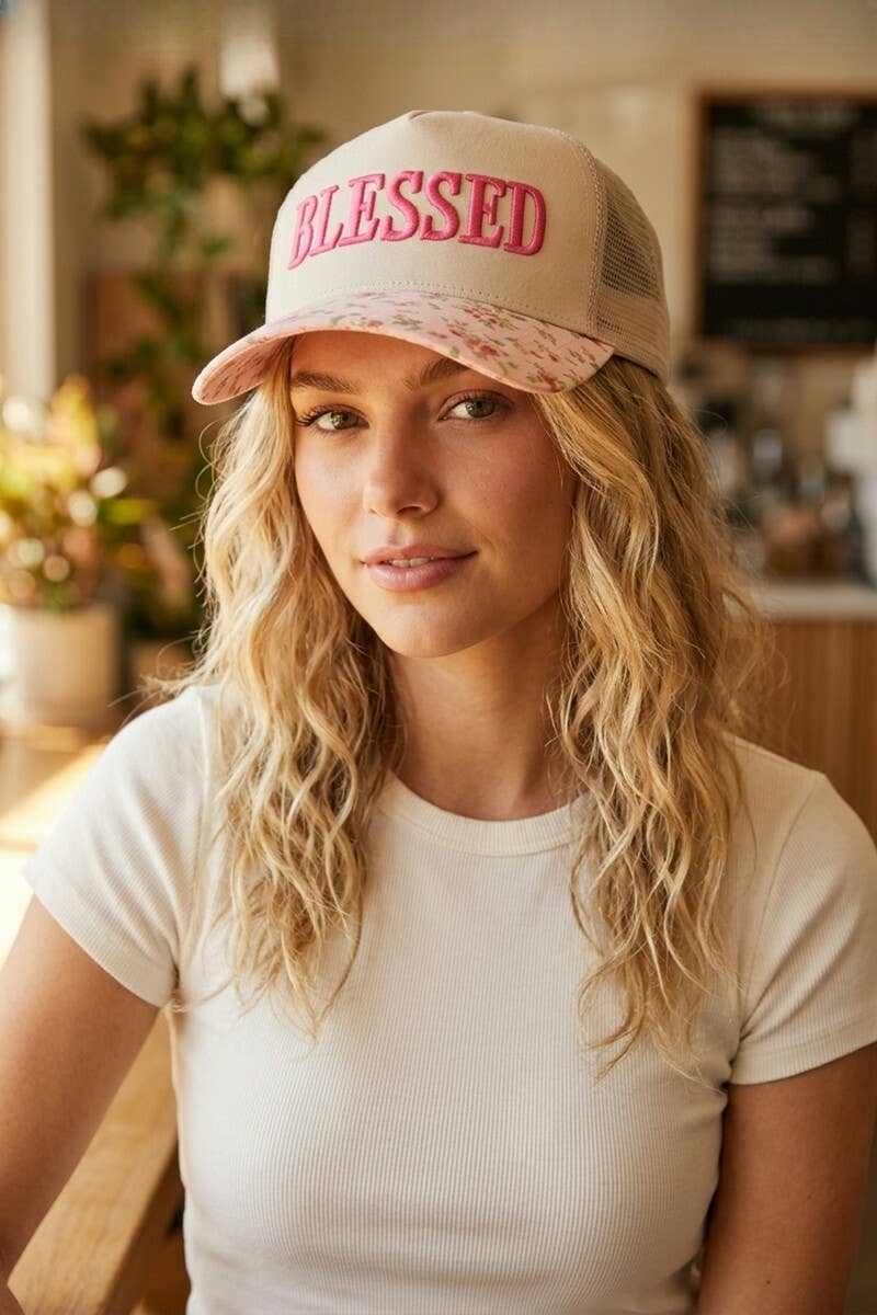 BLESSED Two Tone Mesh Snapback Hat