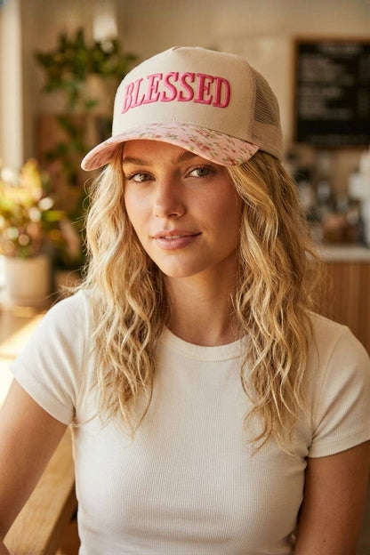 BLESSED Two Tone Mesh Snapback Hat