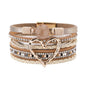 Multi-Layer Heart Charm Bangle Bracelets
