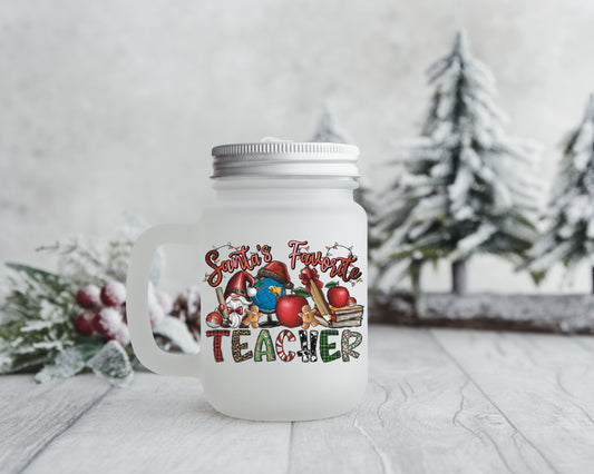 Santa's Favorite Teacher Frosted Mug